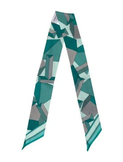 Pre-owned Tiffany & Co Silk Printed Scarf In Blue