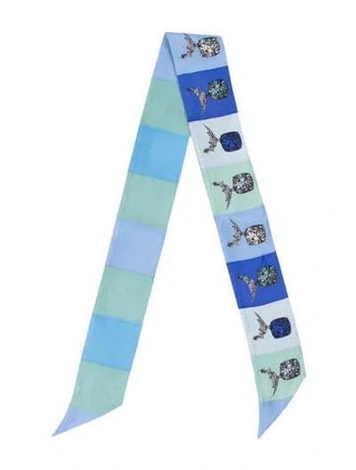 Pre-owned Tiffany & Co Silk Printed Scarf In Blue