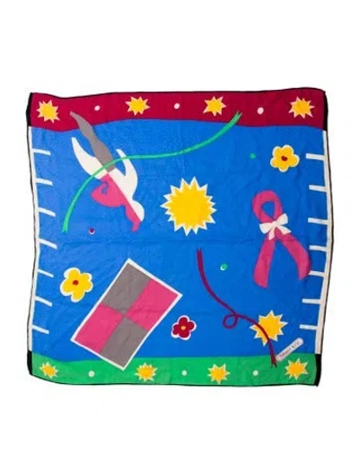 Pre-owned Tiffany & Co Silk Printed Scarf In Green