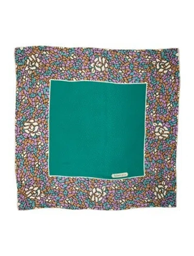 Pre-owned Tiffany & Co Silk Printed Scarf In Green