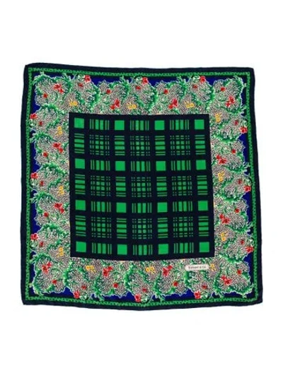 Pre-owned Tiffany & Co Silk Printed Scarf In Green