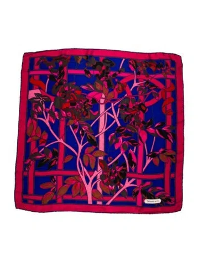 Pre-owned Tiffany & Co Silk Printed Scarf In Pink