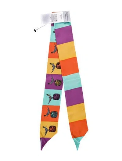 Pre-owned Tiffany & Co Silk Printed Scarf In Purple