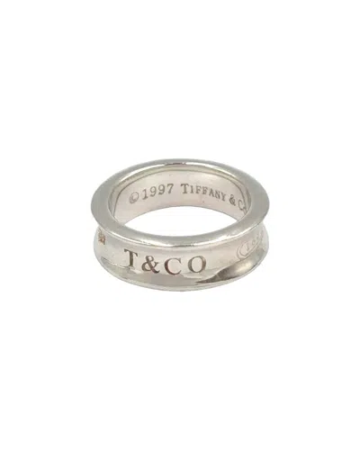 Tiffany & Co . Silver 1837 Narrow Ring (authentic Pre-loved) In Gray