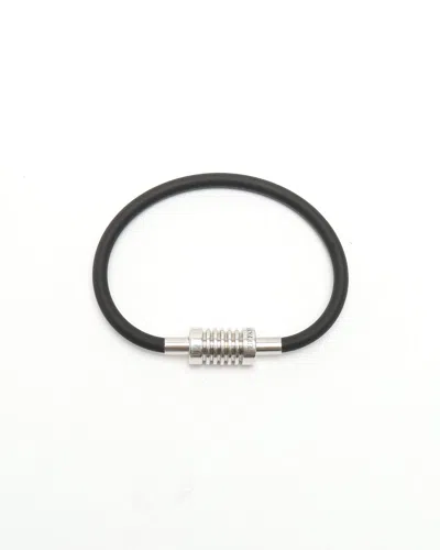Tiffany & Co Silver And Rubber Bracelet In Black