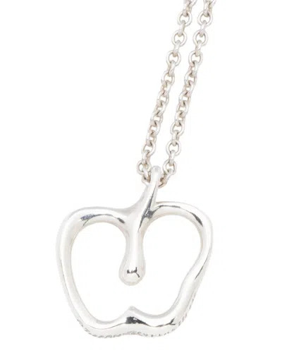 Tiffany & Co . Silver Apple Necklace (authentic Pre-loved) In Metallic