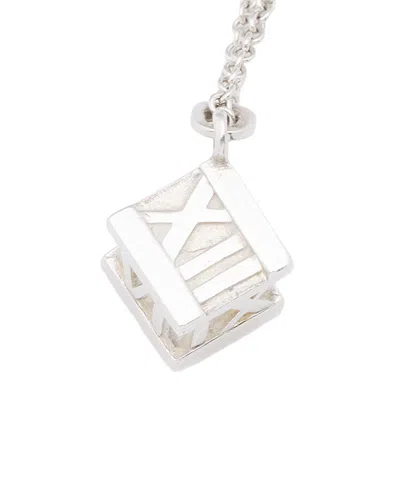 Pre-owned Tiffany & Co . Silver Atlas Cube Necklace (authentic Pre-loved)
