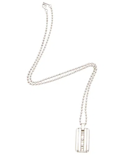 Tiffany & Co . Silver Atlas I.d. Tag Necklace (authentic Pre-loved) In Metallic