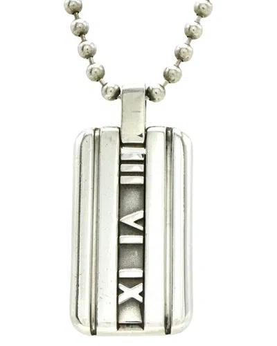 Pre-owned Tiffany & Co . Silver Atlas Plate Pendant Necklace (authentic Pre-loved)