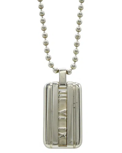 Pre-owned Tiffany & Co . Silver Atlas Plate Pendant Necklace (authentic Pre-loved)