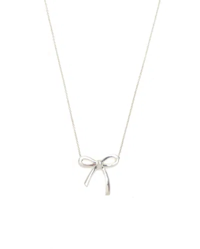 Tiffany & Co Bow Ribbon Pendant Silver Necklace In Gold