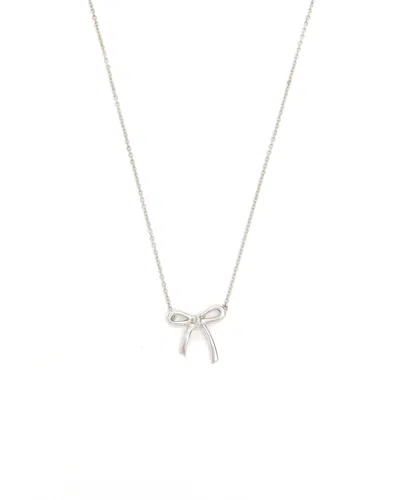 Tiffany & Co Silver Bow Necklace In Metallic
