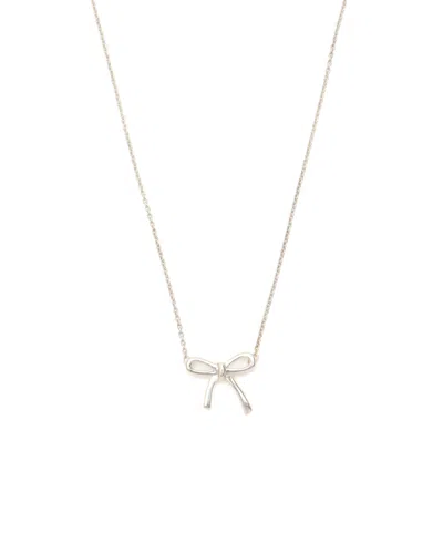 Tiffany & Co Bow Ribbon Pendant Silver Necklace In Metallic
