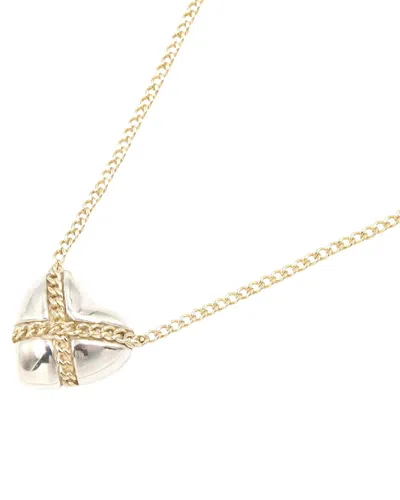 Tiffany & Co . Silver Cross Heart Necklace (authentic Pre-loved) In Gold