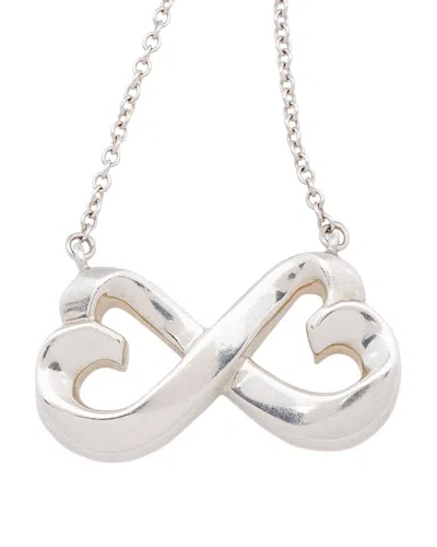 Pre-owned Tiffany & Co . Silver Double Loving Heart Necklace (authentic Pre-loved)