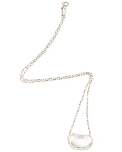 Tiffany & Co . Silver Elsa Peretti Bean 18mm Necklace (authentic Pre-loved) In Metallic
