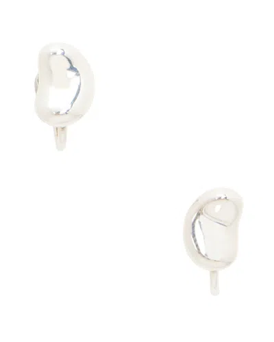 Pre-owned Tiffany & Co . Silver Elsa Peretti Bean Clip On Earrings (authentic Pre-loved)