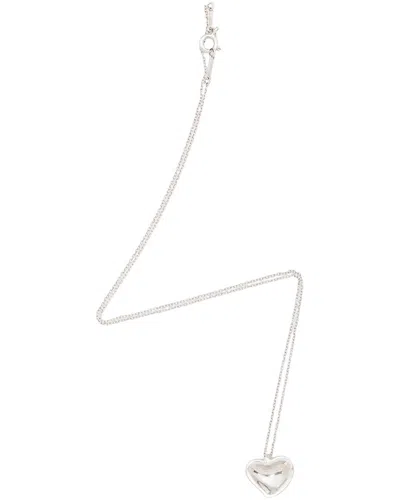 Tiffany & Co . Silver Elsa Peretti Curved Heart Necklace (authentic Pre-loved) In Metallic