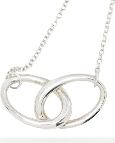 Tiffany & Co . Silver Elsa Peretti Double Loop Necklace (authentic Pre-loved) In Transparent