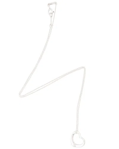 Tiffany & Co . Silver Elsa Peretti Open Heart 16mm Necklace (authentic Pre-  Loved)