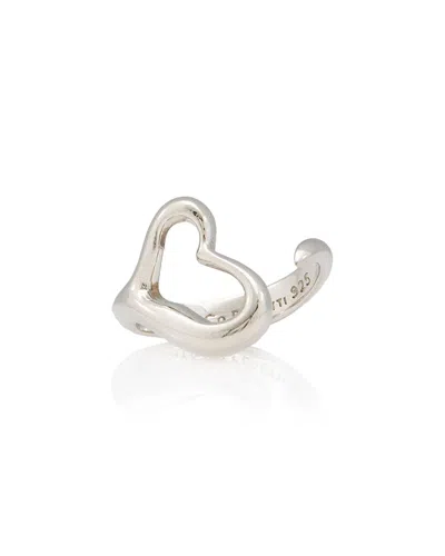 Tiffany & Co . Silver Elsa Peretti Open Heart Ring (authentic Pre-loved)