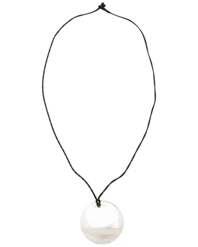 Tiffany & Co . Silver Elsa Peretti Silk Cord Round Necklace (authentic Pre-  Loved) In Metallic