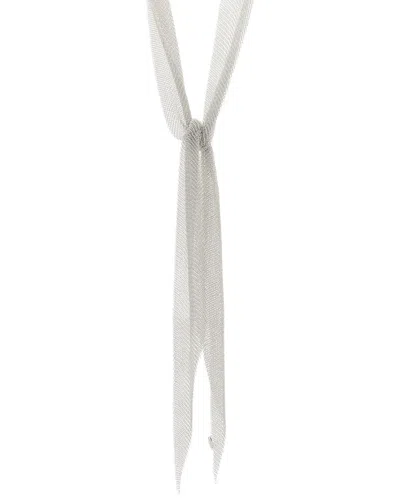 Tiffany & Co . Silver Elsa Peretti Small Mesh Scarf Necklace (authentic Pre-loved) In White