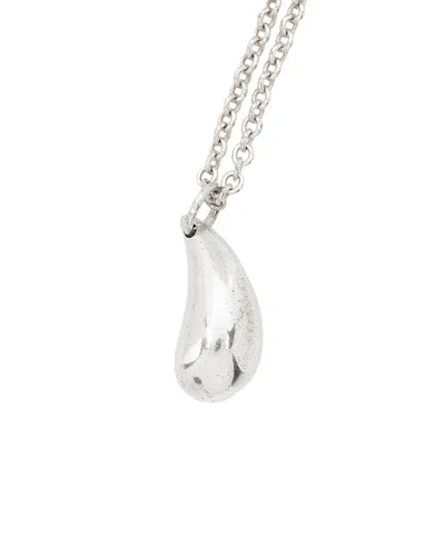 Tiffany & Co . Silver Elsa Peretti Teardrop Necklace (authentic Pre-loved) In Transparent