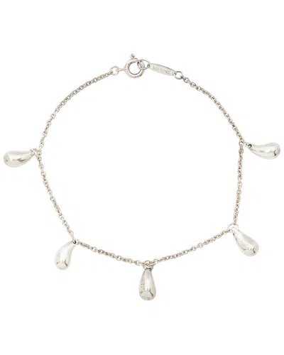 Pre-owned Tiffany & Co . Silver Elsa Peretti Teardrop Station Bracelet (authentic Pre-  Loved)