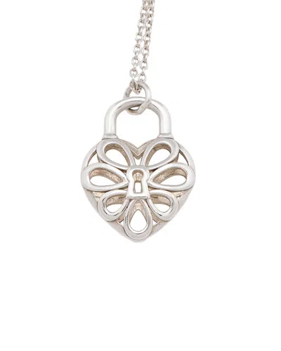 Pre-owned Tiffany & Co . Silver Filigree Heart Necklace (authentic Pre-loved)
