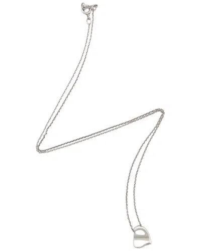 Tiffany & Co . Silver Full Heart Necklace (authentic Pre-loved) In Metallic