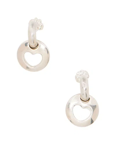 Pre-owned Tiffany & Co . Silver Heart Cut Out Drop Earrings (authentic Pre-loved)
