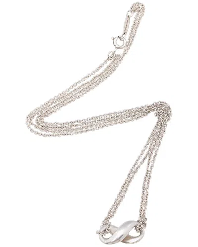 Tiffany & Co . Silver Infinity Double Chain Necklace (authentic Pre-loved) In Metallic