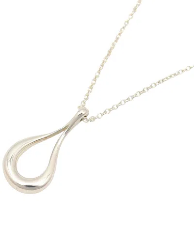 Tiffany & Co . Silver Open Teardrop Pendant Necklace (authentic Pre-loved) In Gold