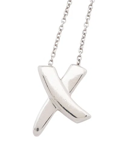 Pre-owned Tiffany & Co . Silver Paloma Picasso Graffiti X Necklace (authentic Pre-loved)