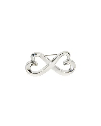 Pre-owned Tiffany & Co . Silver Paloma Picasso Loving Heart Brooch (authentic Pre-loved)