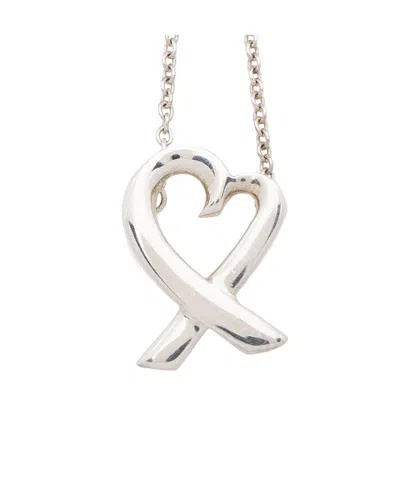 Tiffany & Co . Silver Paloma Picasso Loving Heart Necklace (authentic Pre-  Loved)