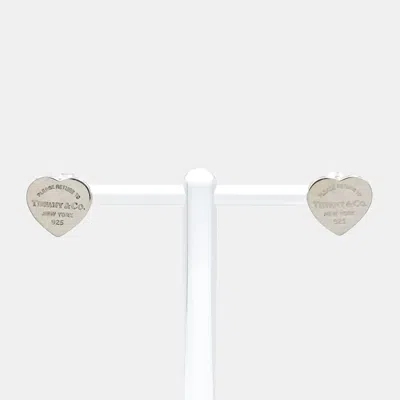 Pre-owned Tiffany & Co Silver Return To Heart Earrings