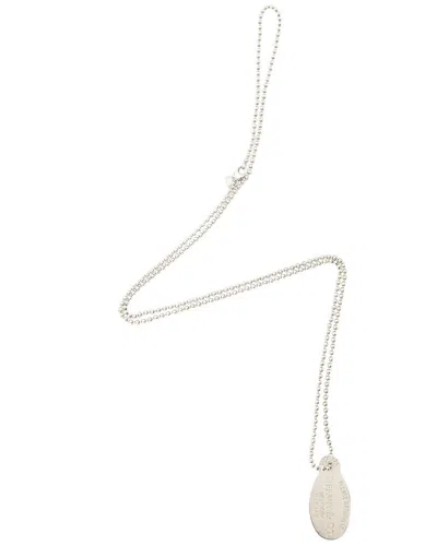 Tiffany & Co . Silver Return To Tiffany Oval Tag Ball Necklace (authentic Pre-  Loved)