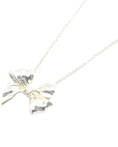 Tiffany & Co . Silver Ribbon Necklace (authentic Pre-loved) In Gold