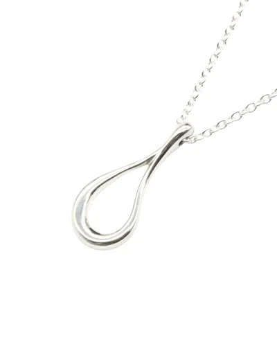 Tiffany & Co Silver  Silver 925 Open Teardrop Necklace (authentic  Pre-loved) In Metallic