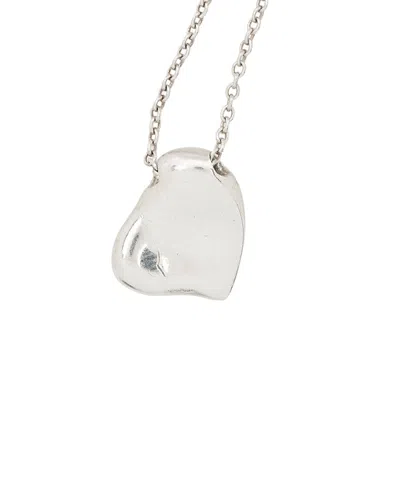 Tiffany & Co . Silver Vintage Elsa Peretti Full Heart Necklace (authentic Pre-loved) In Transparent