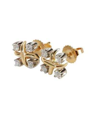 Tiffany & Co . Sixteen Stone 0.28 Ct. Tw. Diamond Earrings (authentic Pre-  Loved) In Gold