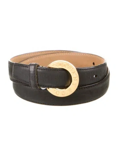 Pre-owned Tiffany & Co Skinny Leather Belt In Black