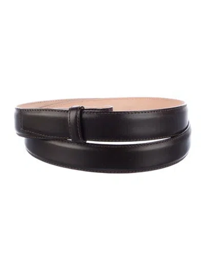 Pre-owned Tiffany & Co Skinny Leather Belt In Black