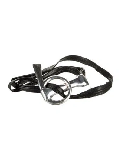 Pre-owned Tiffany & Co Skinny Leather Belt In Black