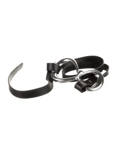 Pre-owned Tiffany & Co Skinny Leather Waist Belt In Black