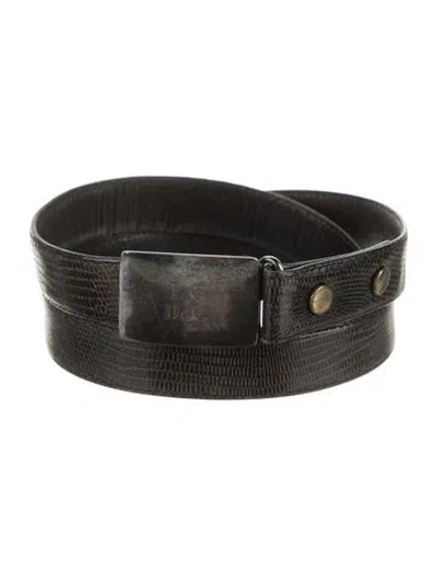 Pre-owned Tiffany & Co Skinny Python Waist Belt In Black