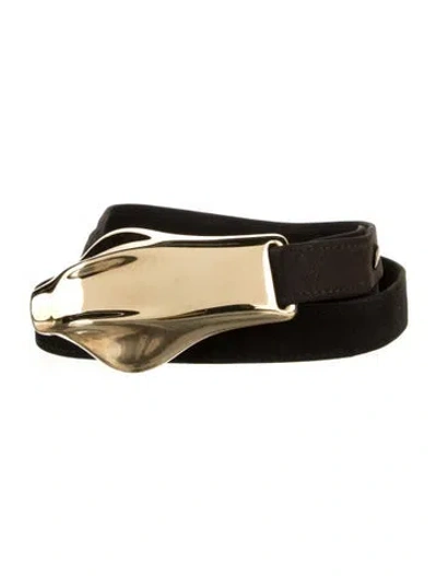 Pre-owned Tiffany & Co Skinny Suede Waist Belt In Brown