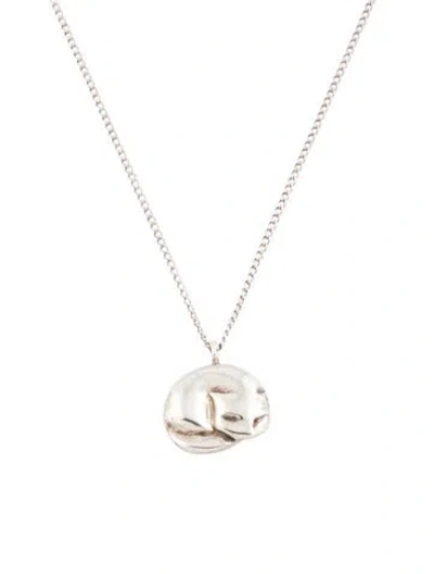 Pre-owned Tiffany & Co Sleeping Cat Pendant Necklace, 18" In Multicolor